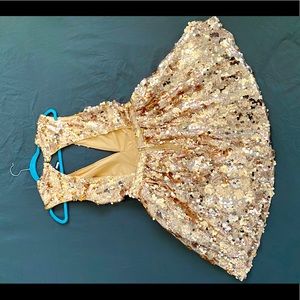 Rose gold cocktail sequined dress!